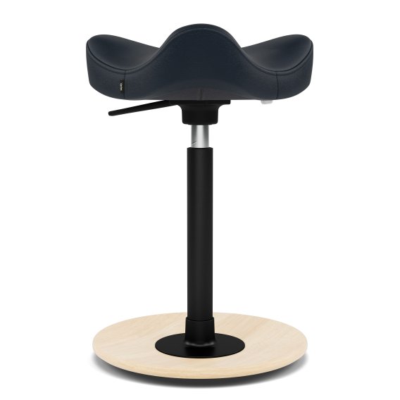 Varier Stokke Move Comapct Leder schwarz mit Holzteller